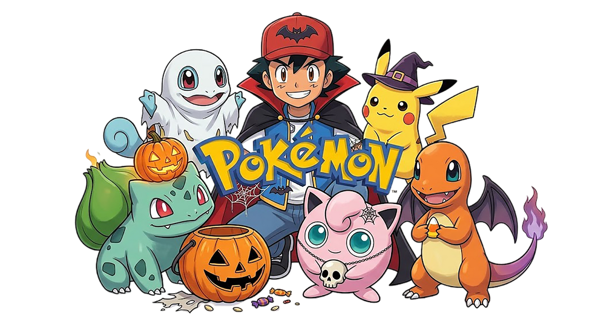 Ash & Pokémon Halloween Costume Party Graphic
