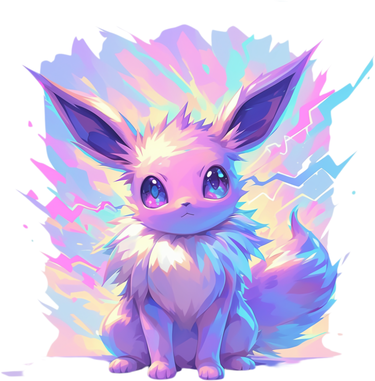 Holographic Frizzy Eevee Graphic