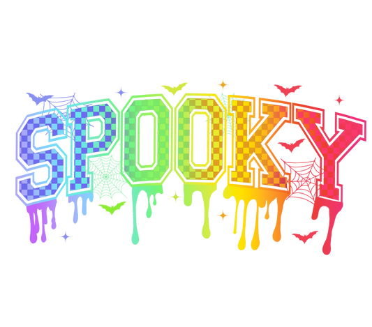 Spooky Rainbow Neon Checkered