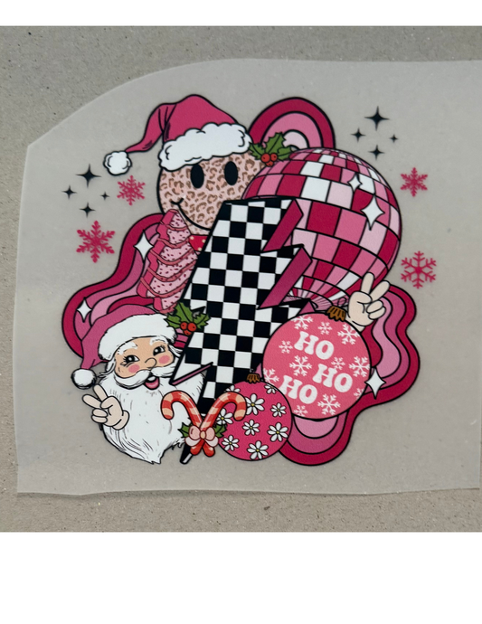 Kids Peace Sign Santa Leopard Holiday Graphic