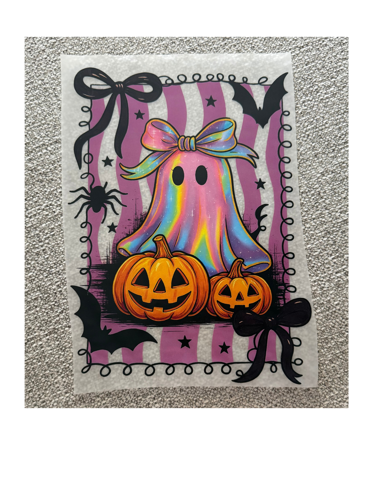 Framed Iridescent Ghost Purple Stripe Graphic