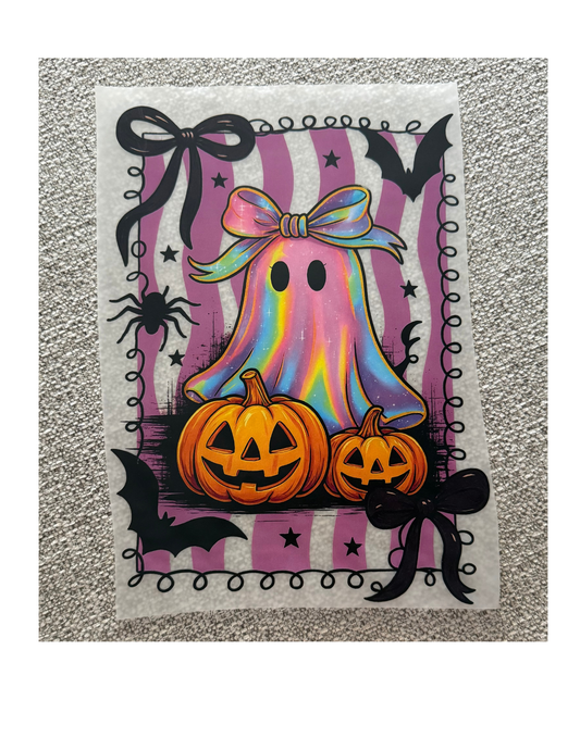 Framed Iridescent Ghost Purple Stripe Graphic