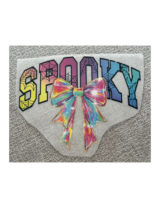 Spooky Iridescent Bow Web Rainbow Graphic