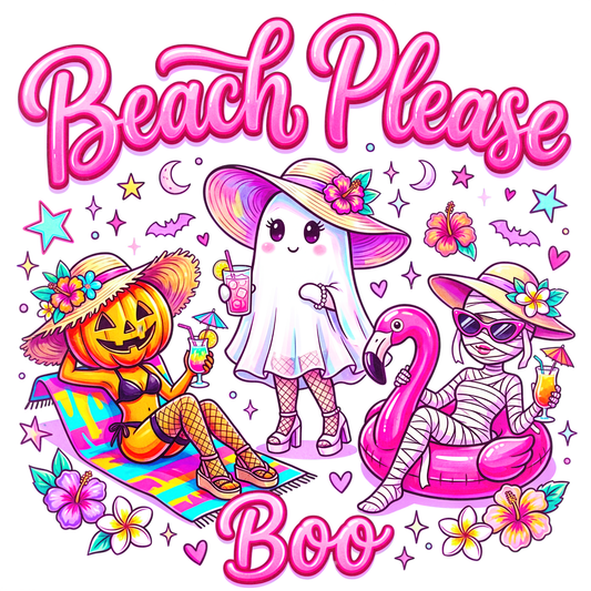 Beach Please Boo Halloween Squad Graphic