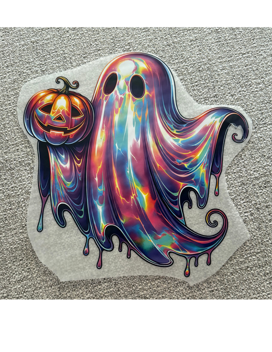 Dripping Iridescent Ghost Pumpkin Graphic