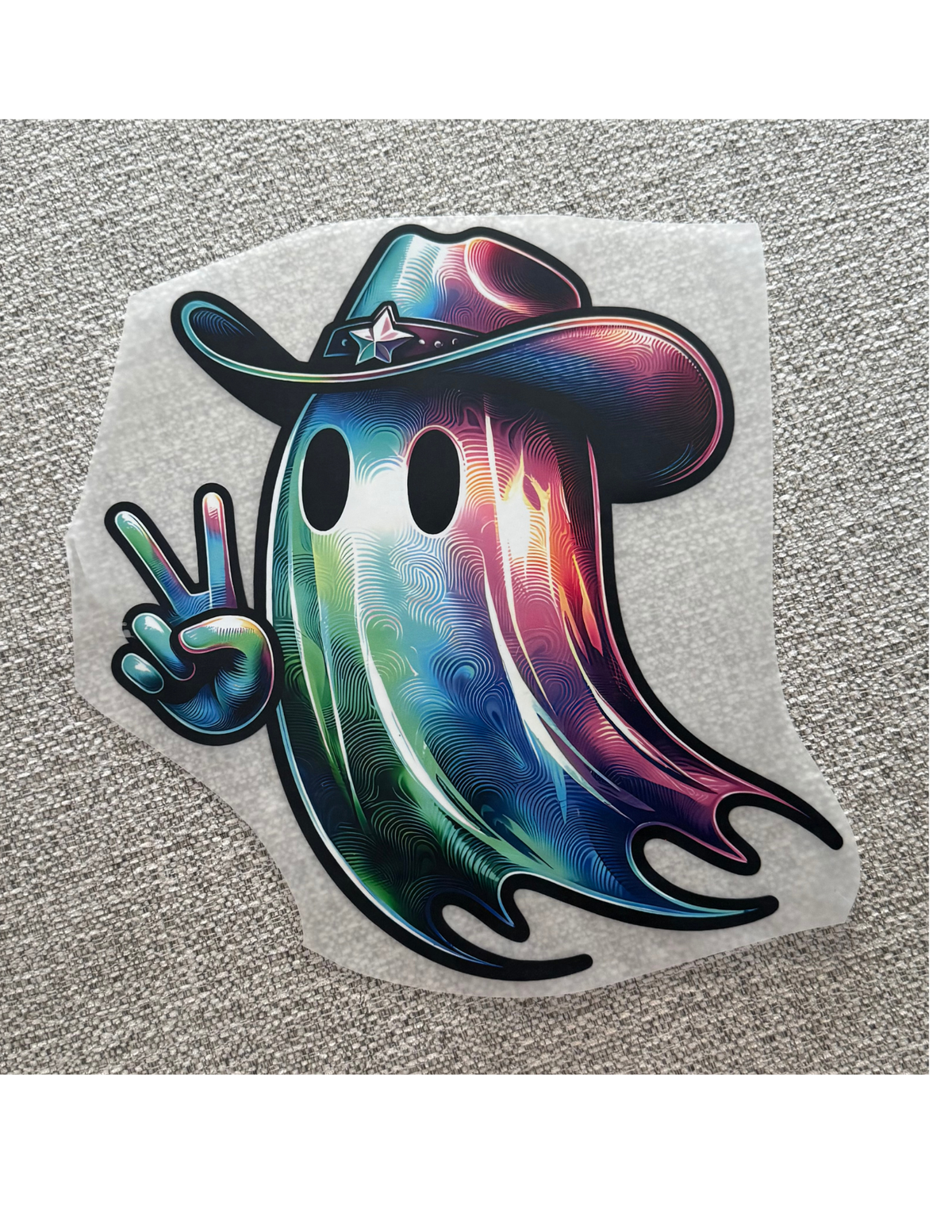 Colorful Ghost Cowboy Hat Graphic