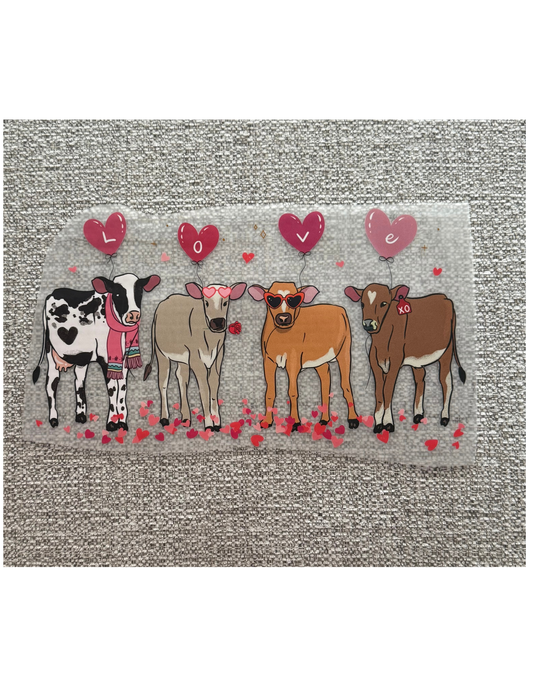 Four Cows LOVE Hearts Graphic