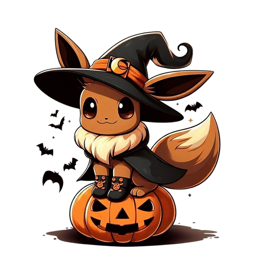 Witch Eevee Pumpkin Perch Halloween Graphic