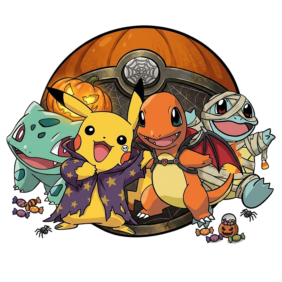 Pokémon Halloween Crew Pumpkin Poké Ball Graphic