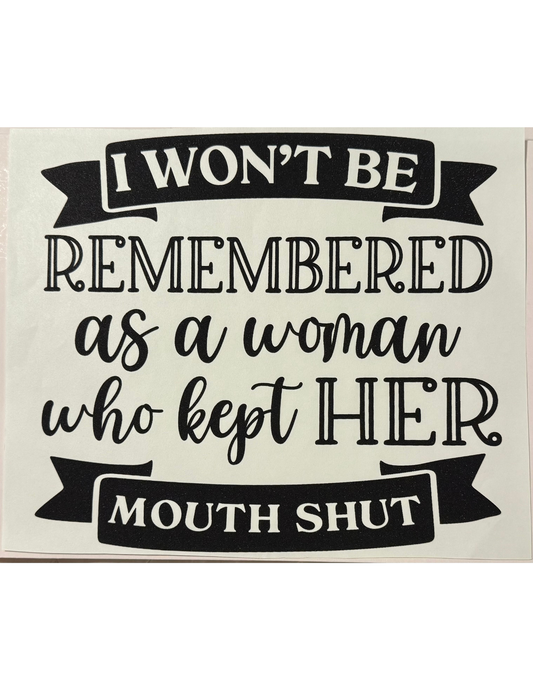 I Won’t Be Remembered Graphic
