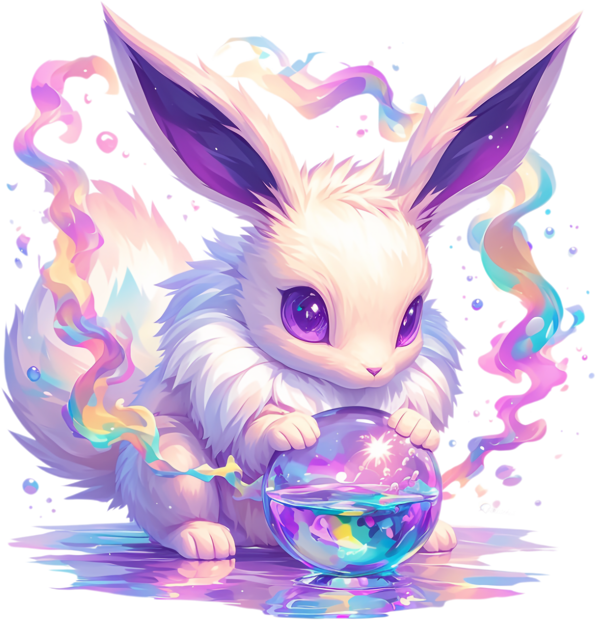 Holographic Crystal Ball Eevee Graphic
