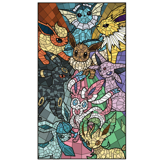 Stained Glass Eeveelutions Graphic