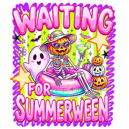 Waiting For Summerween Skeleton Float Design