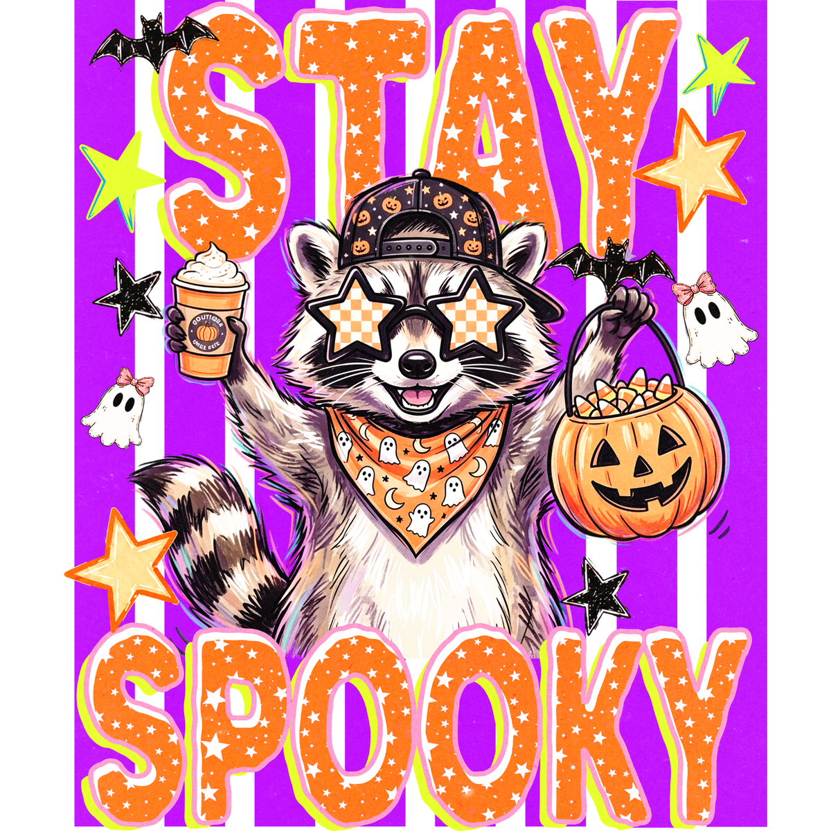 Stay Spooky Raccoon Graphic Design