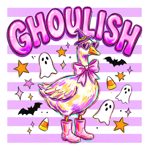 Ghoulish Duck Witch Graphic