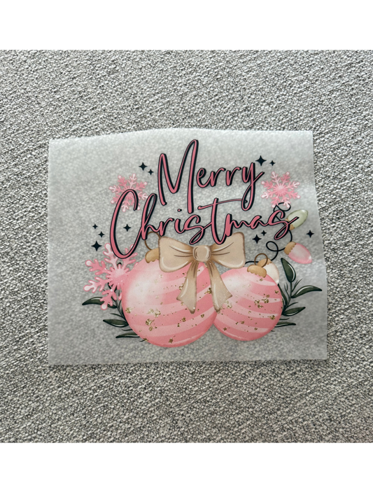 Kids Pink Gold Merry Christmas Graphic