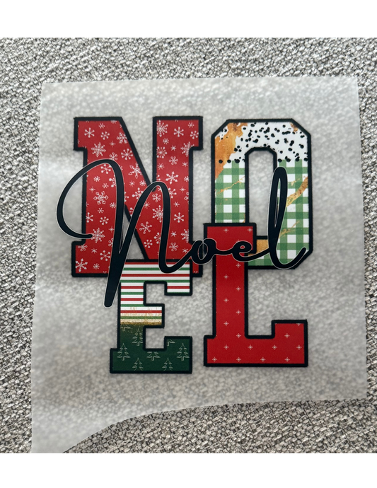 Kids Christmas Noel Patterned Letters Graphic