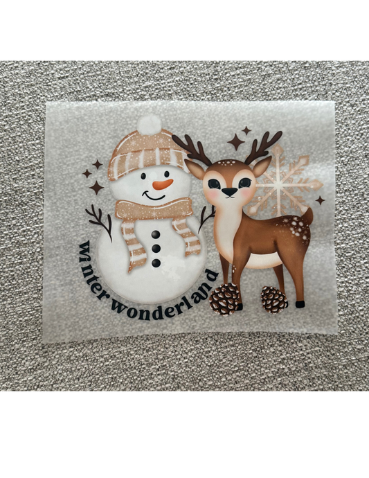 Kids Winter Wonderland Snowman Deer Graphic