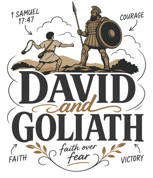 David and Goliath Faith Over Fear Victory Graphic