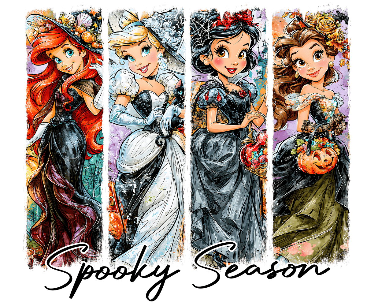 Disney Princesses Spooky Season Candy Basket Graphic