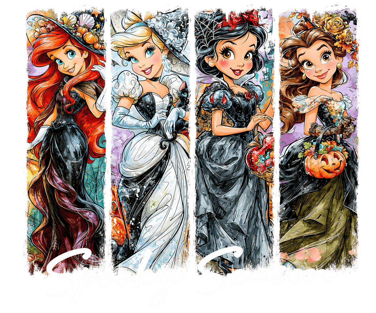Disney Princesses Spooky Season Candy Basket Graphic