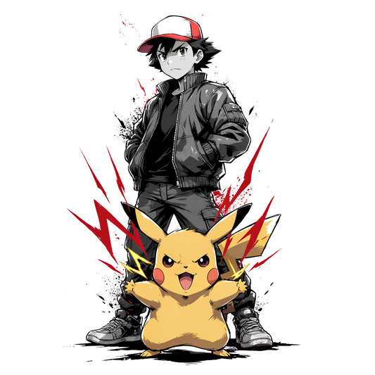 Color-Pop Ash and Pikachu Graphic