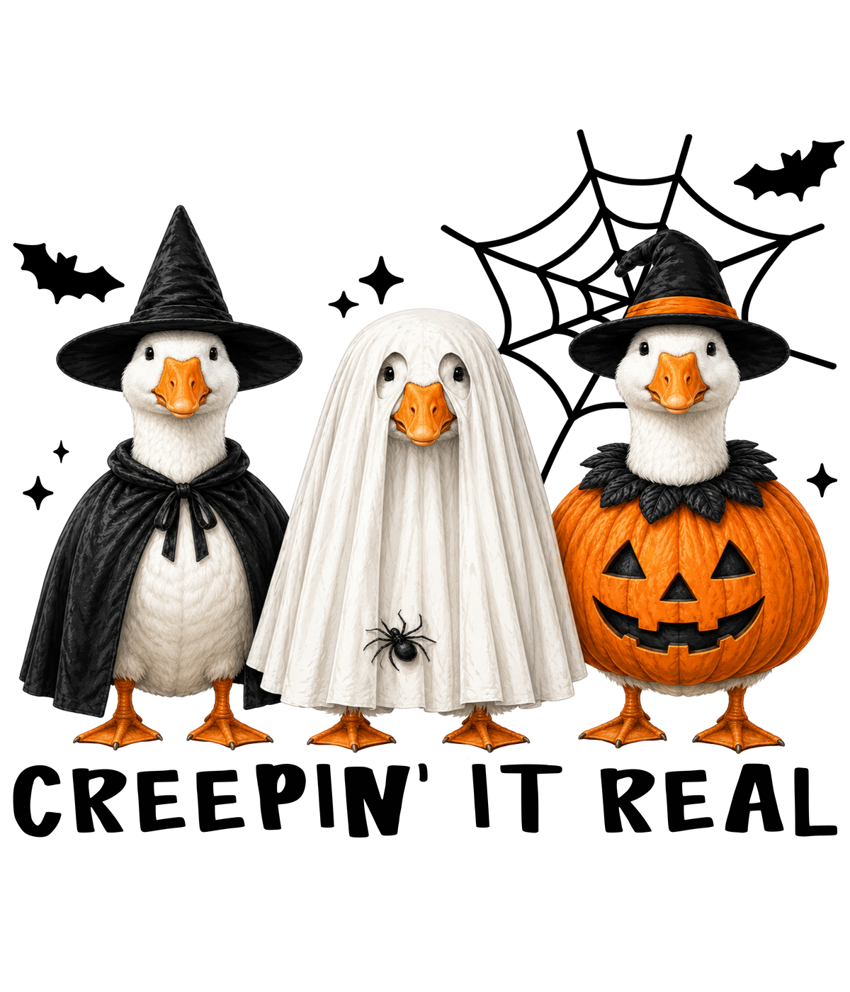 Creepin It Real Halloween Duck Graphic