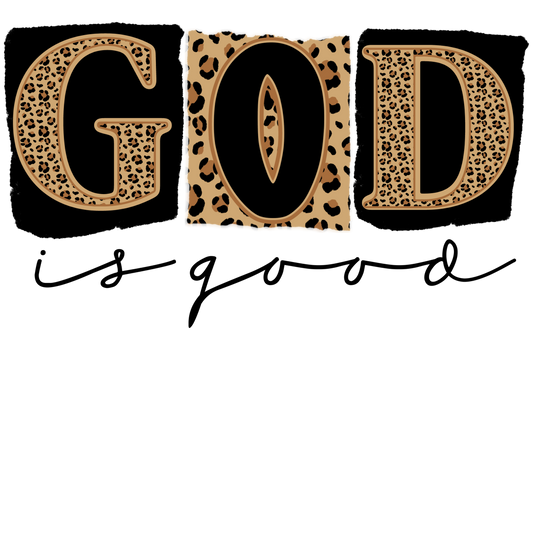 God Is Good - Leopard Letter Blocks Graphic