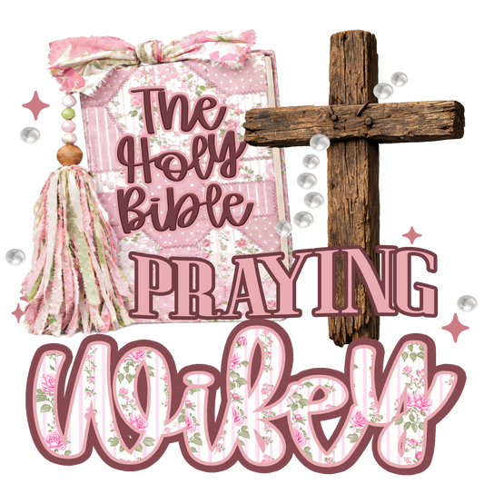 Praying Wifey - Floral Bible & Cross Graphic